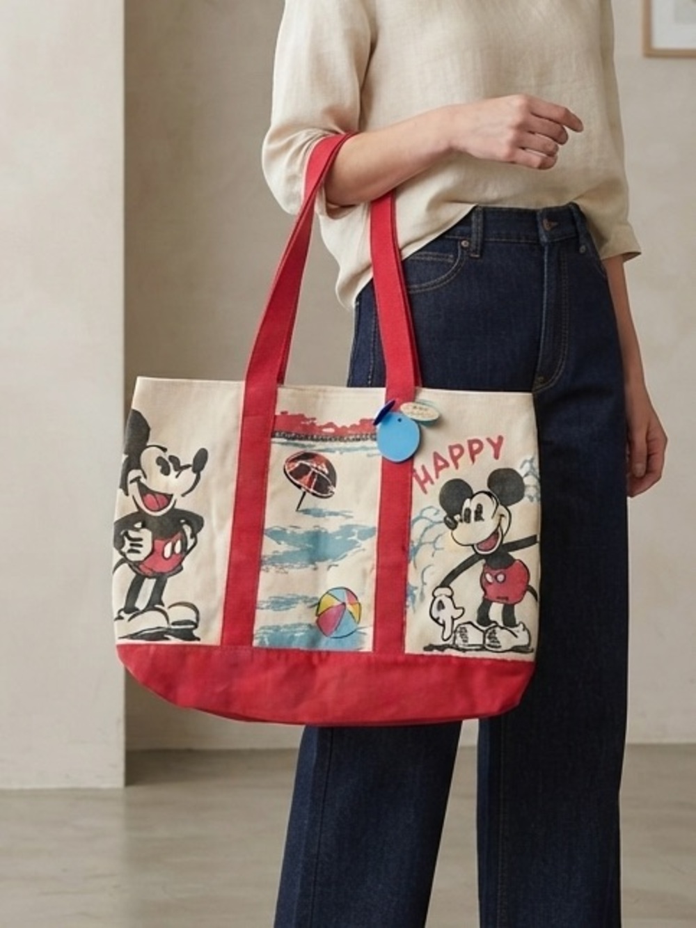 Disney x Junk Food Vintage Mickey Mouse Canvas Tote Bag